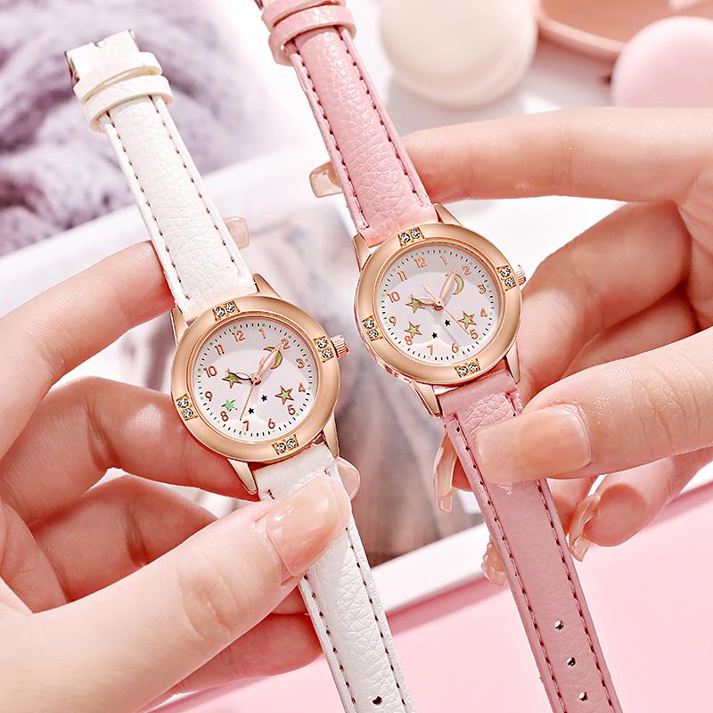 Luminous Diamond Belt Women's Watch Alloy Rose Gold Middle School Student Quartz Watch Student Party Cross-Border Wholesale
