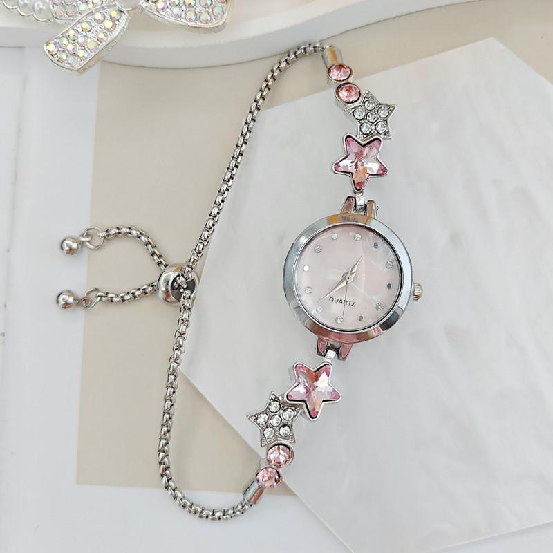 Cross-Border Foreign Trade New Star Diamond Ladies Watch Niche Fashion High-Value Pull-Out Bracelet Women's Watch Manufacturer