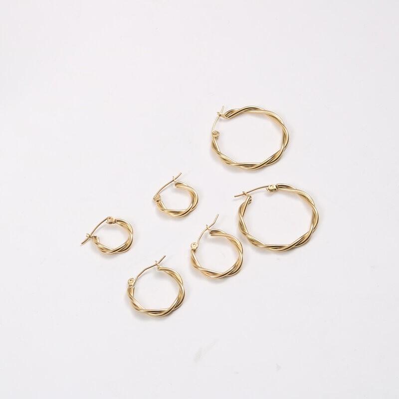 European and American minimalist twisted line earrings