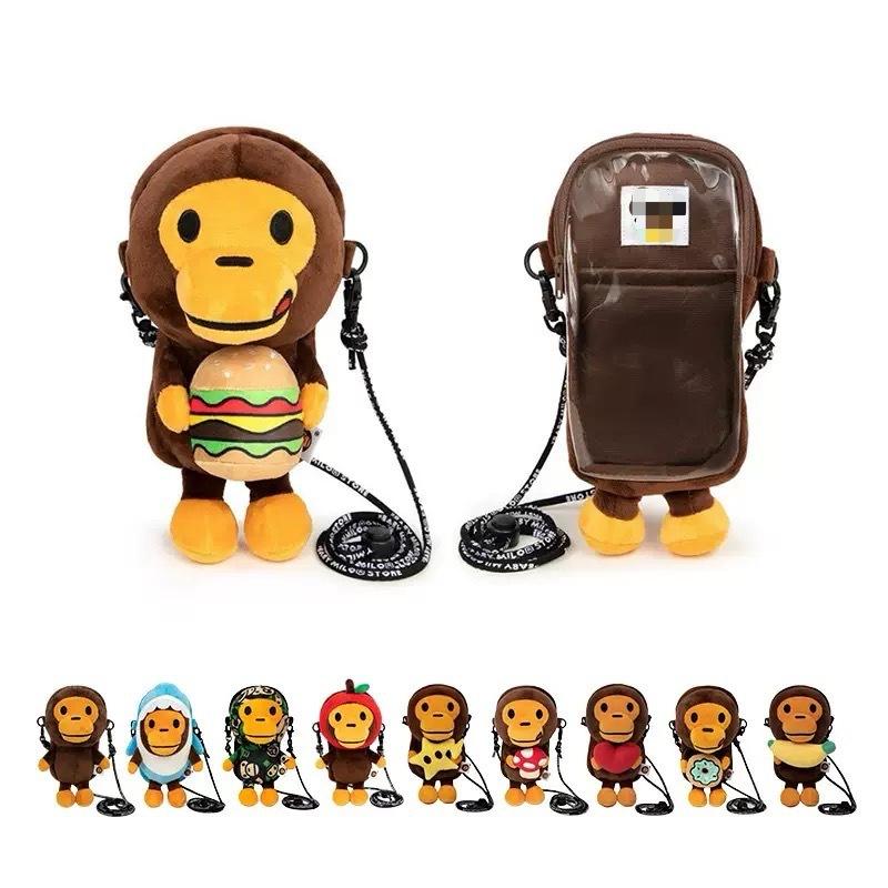 Japanese-style trendy lightweight crossbody bag for men and women, sports phone bag, simple outdoor monkey bag, fashionable and trendy style