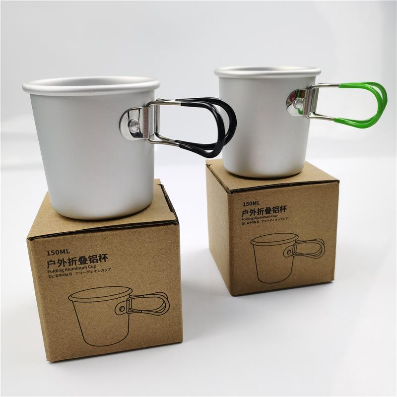 Outdoor Camping Folding Aluminum Cup Portable Coffee Cup Mug Aluminum Alloy Beer Cup Camping Water Cup Tea Cup Mouth Cup