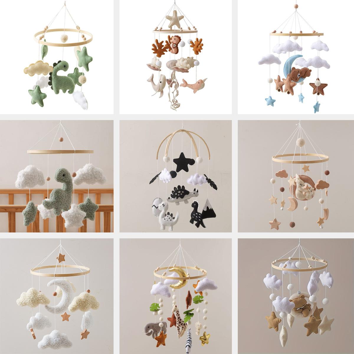 Cross-border New Baby Bed Bell Pendant Toy Felt Wind Bell Animal Bed Rattle Newborn Soothing Toy