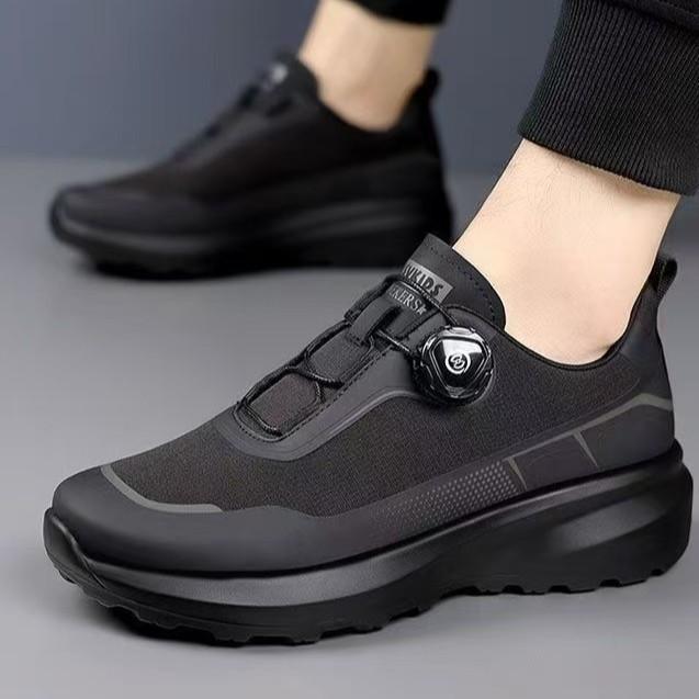 Men's Shoes for All Seasons, Comfortable Thick-Soled Rotating Button Sneakers, Men's Urban Outdoor Casual Shoes, Hiking and Mountaineering Shoes
