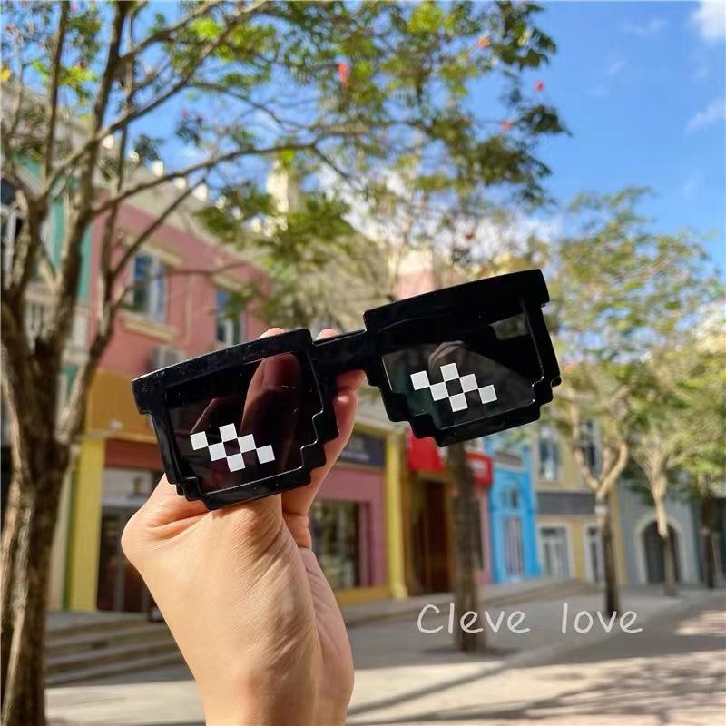 New Mosaic Glasses Personalized Pixel Sunglasses Factory Direct Sales Two-Dimensional Cool Funny Sunglasses Wholesale