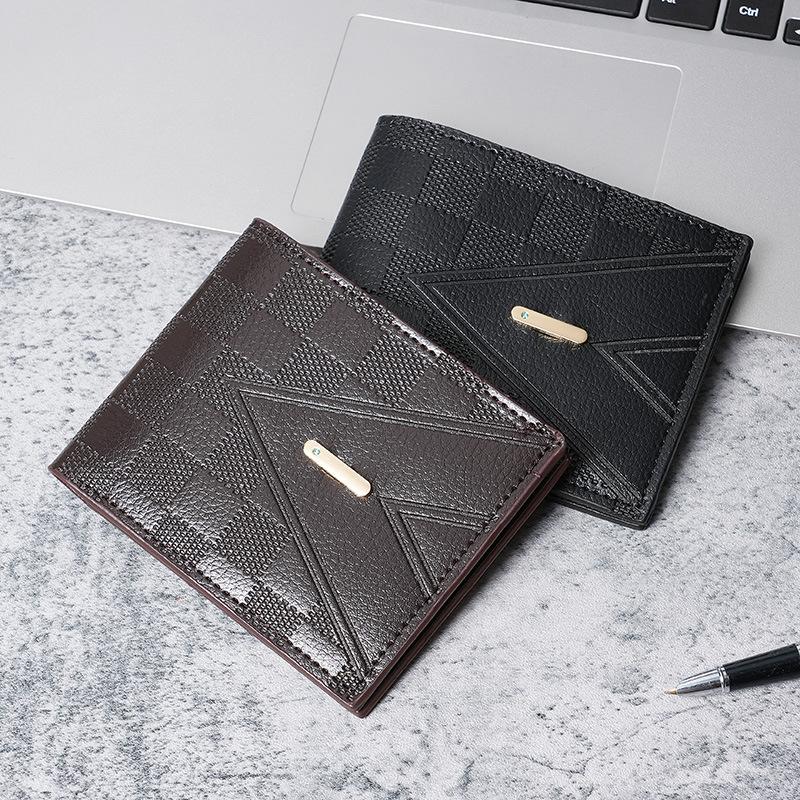 Factory Direct sales 2023 new men's wallet short business wallet youth horizontal light luxury multi-card position