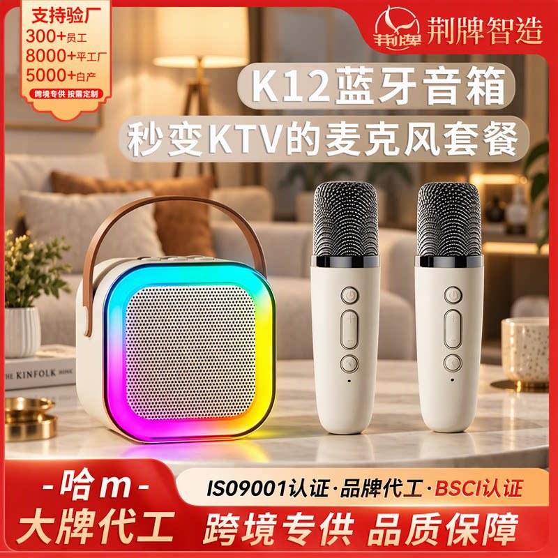 K12 Bluetooth Speaker with Integrated Microphone, Home Karaoke Speaker, Bluetooth Speaker Wireless Set