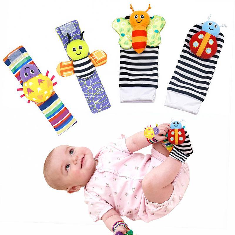 Cross-Border Lamaze Baby Watch Strap, Wrist Strap, Socks and Socks, Baby Hand Strap and Rattle Set of 4