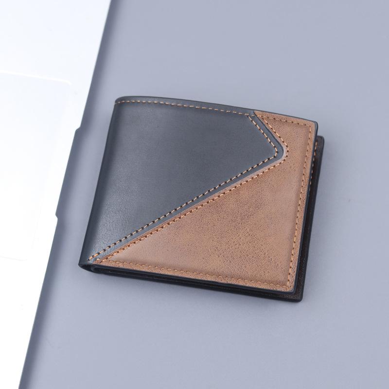 New Men's Wallet Short Card Holder One-piece Driver's License Wallet Men's Large Capacity Men's Wallet 30% Fold