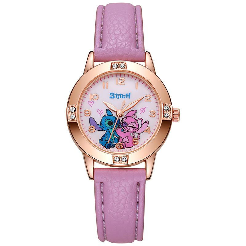 Cross-Border Dropshipping Rose Gold Diamond Belt Watch Female Student Watch Girls Junior High School Student Special Exam Watch