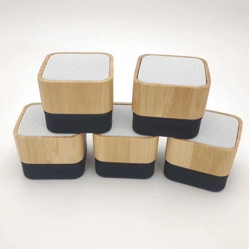 Bamboo Bluetooth Speaker Can Be Used as Logo, Square Wireless Speaker, Gift Printing and Engraving Logo, Mini Bluetooth Speaker