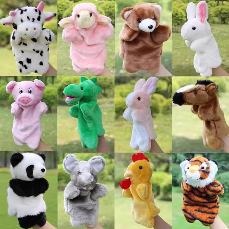 Animal Cartoon Hand Puppet Language Area Placement Material Story Glove Ventriloquism Doll Home Baby Toy Ventriloquism Doll