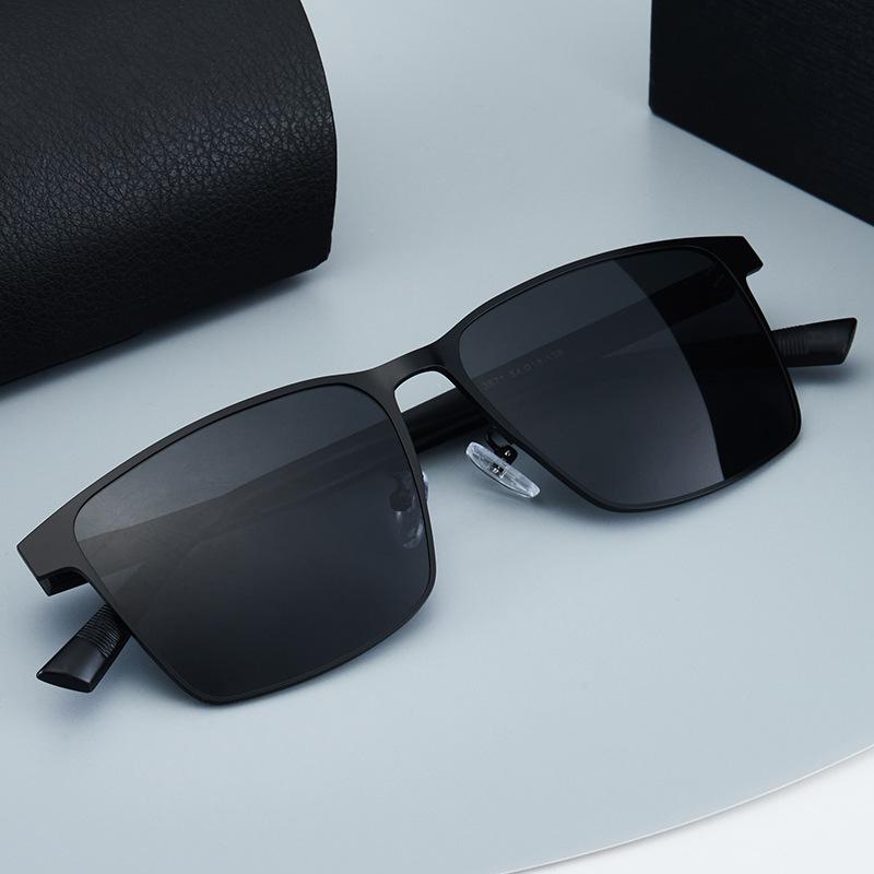 New Square Sunglasses Men's Driving Trendy Minimalist Sunglasses Women's Anti-UV Men's Polarized Clear Eyepiece