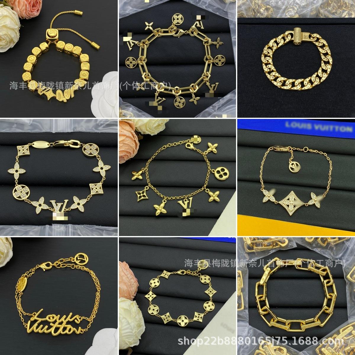 New Luxury Niche Brand Women's Bracelet with Five-Letter Design, High-Quality Non-Fading Jewelry, Cross-Border Factory Wholesale