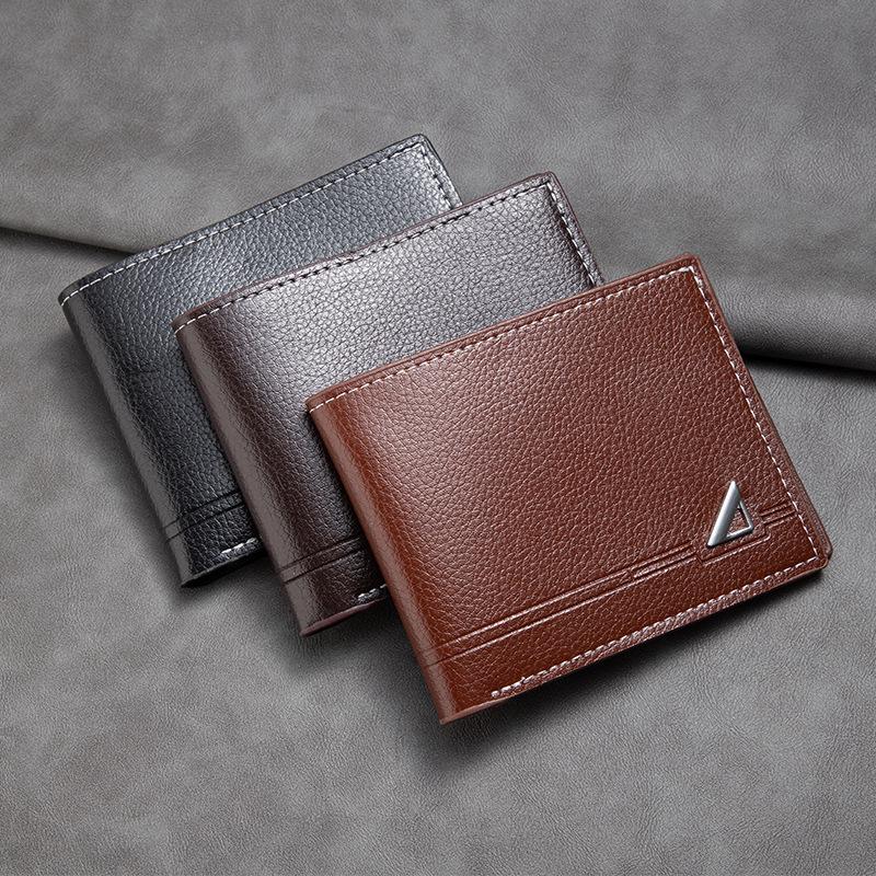 European and American Men's Short Wallet, Young Men's Business Casual Multi-Card Slot Wallet, Soft Leather Wallet, Trendy Retro