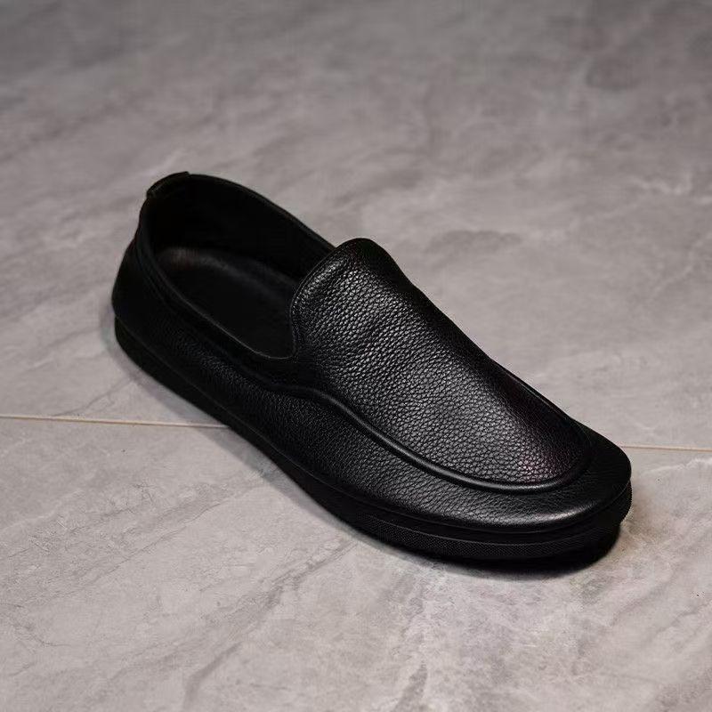 [100% Full Leather] Casual Men's Shoes Leather Soft Leather Soft Sole Dad Shoes Breathable Korean Style Men's Leather Shoes Men's Shoes