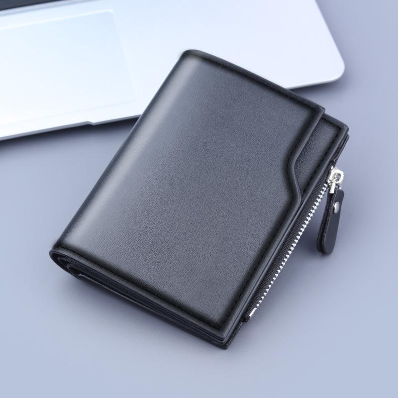 Men's Short Wallet New Wallet Men's Three-fold Multi-card Wallet Men's 13-card Zipper Coin Purse for Men