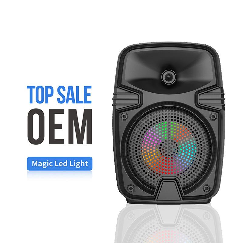 Cross-border bestseller 3inch Bluetooth portable speaker with LED flash light, card slot, TWS, rechargeable, wireless Bluetooth home audio system