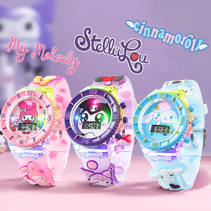 AO Terman Light Music Children's Cartoon Electronic Watch Animation Toy Sanli O Light Music Watch