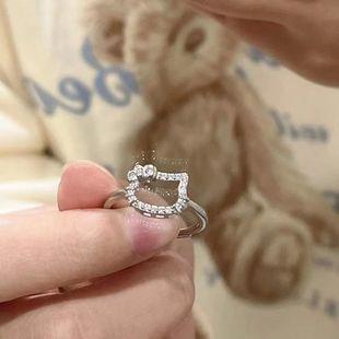 2025 New Hellokitty Ring Niche High-End Girl Cartoon Soft Girl Ring Best Friend Gift to Girlfriend