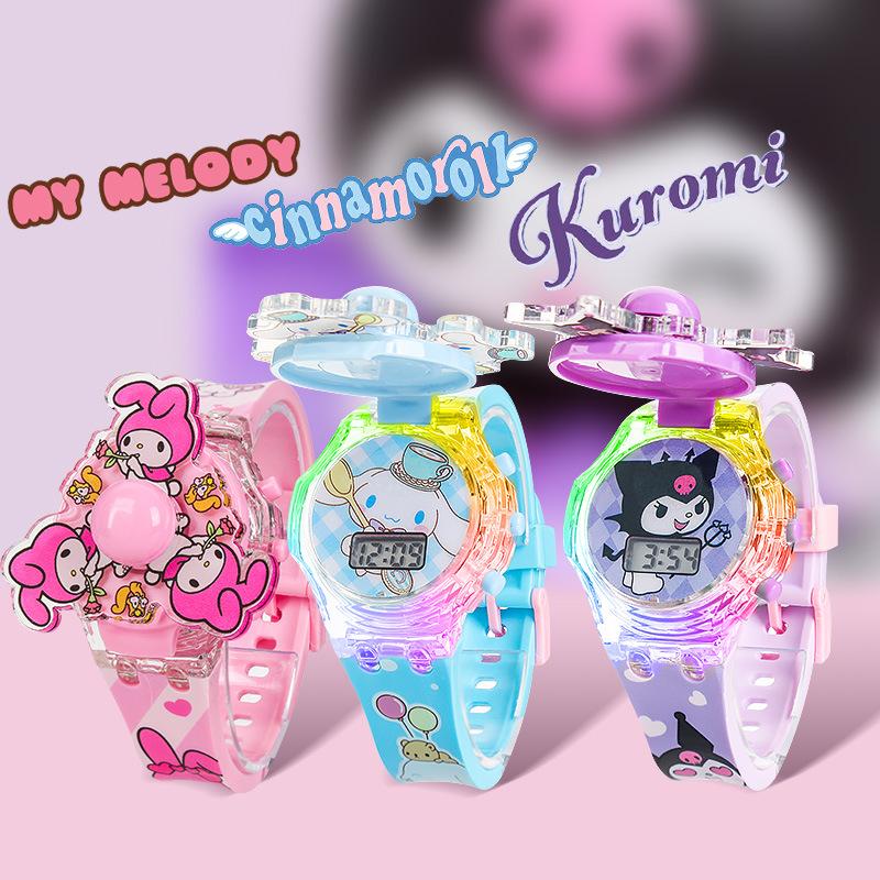 Wholesale Wholesale Children's Cartoon Music Watch Colorful Luminous Rotating Top Cartoon Electronic Watch Toy