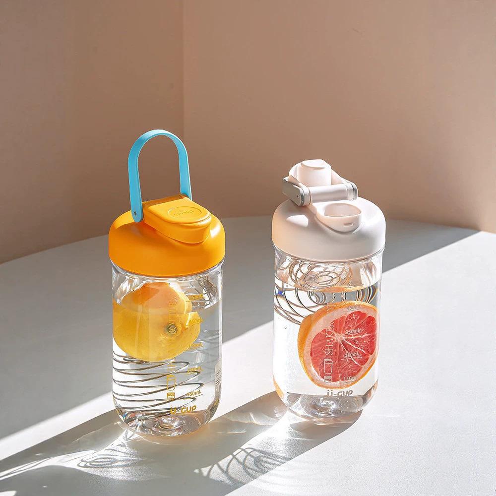 Tritan shaker cup sports fitness water bottle for girls, high aesthetic protein powder milkshake summer cup