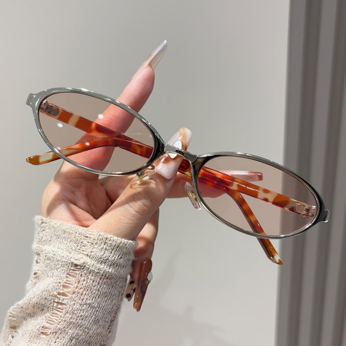 Oval small-frame sunglasses, UV protection, women's 2026 new model, European and American narrow-frame, old money style, high-end GM sunglasses