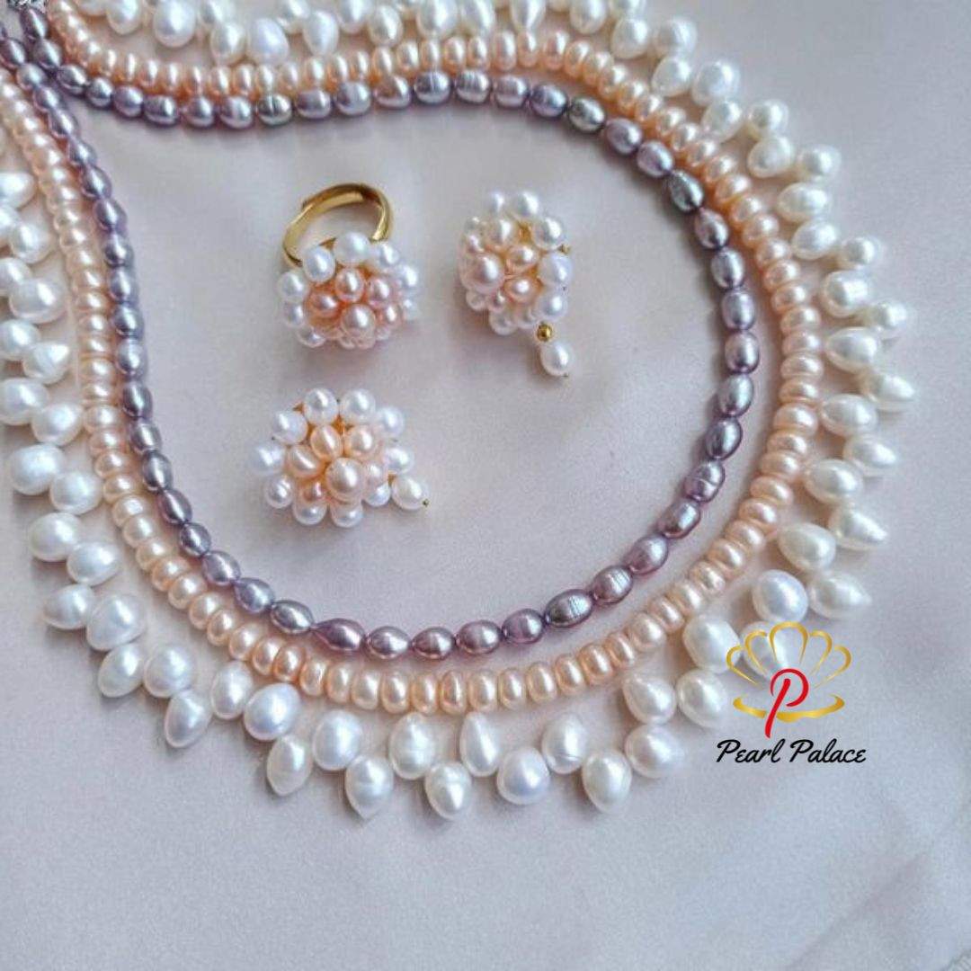 Trio Harmony_ Freshwater Pearl Jewelry Set