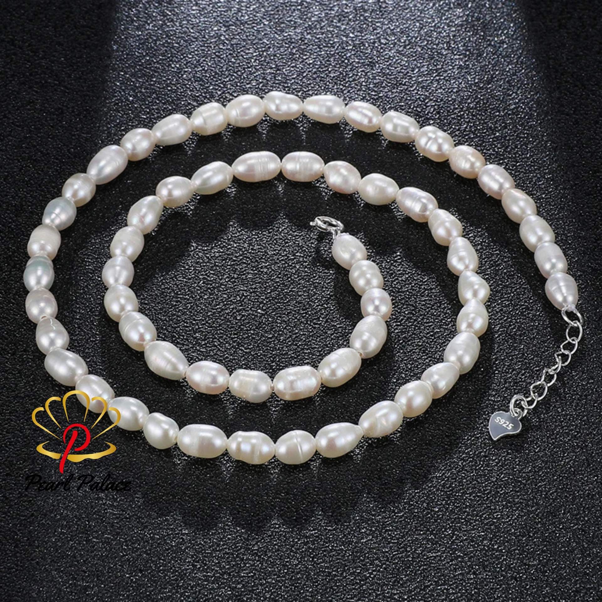 Small Size 4.5-5.5mm Natural Freshwater White Pearl Necklace Rice Shape Fashion S925 Silver Jewelry for Women