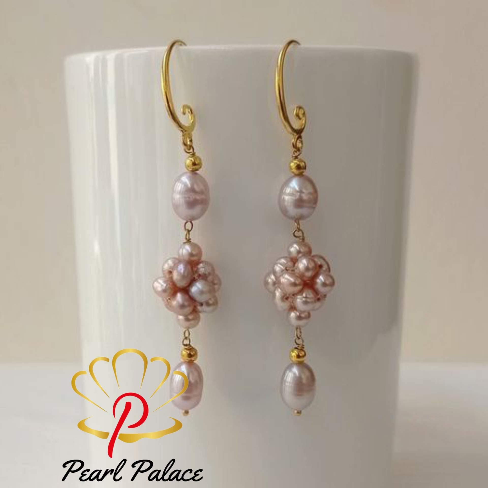 Fresh water pearl earring Purple
