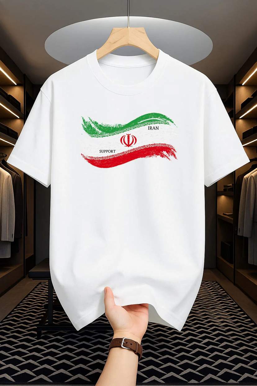 Drop Shoulder Print T-Shirt - S*upport I*R*A*N Design — 2