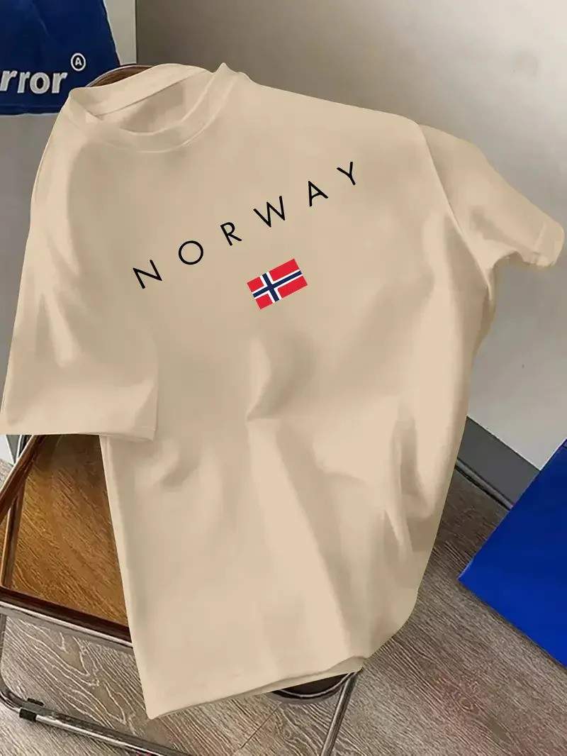 Drop Shoulder Print T-Shirt - Norway — 2