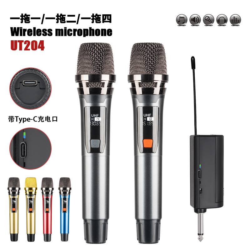 Wireless Microphone with Charging, Dual-Use for Home Ktv, Sound Card, Stage Live Broadcast, Karaoke, V-Band Professional Handheld Microphone
