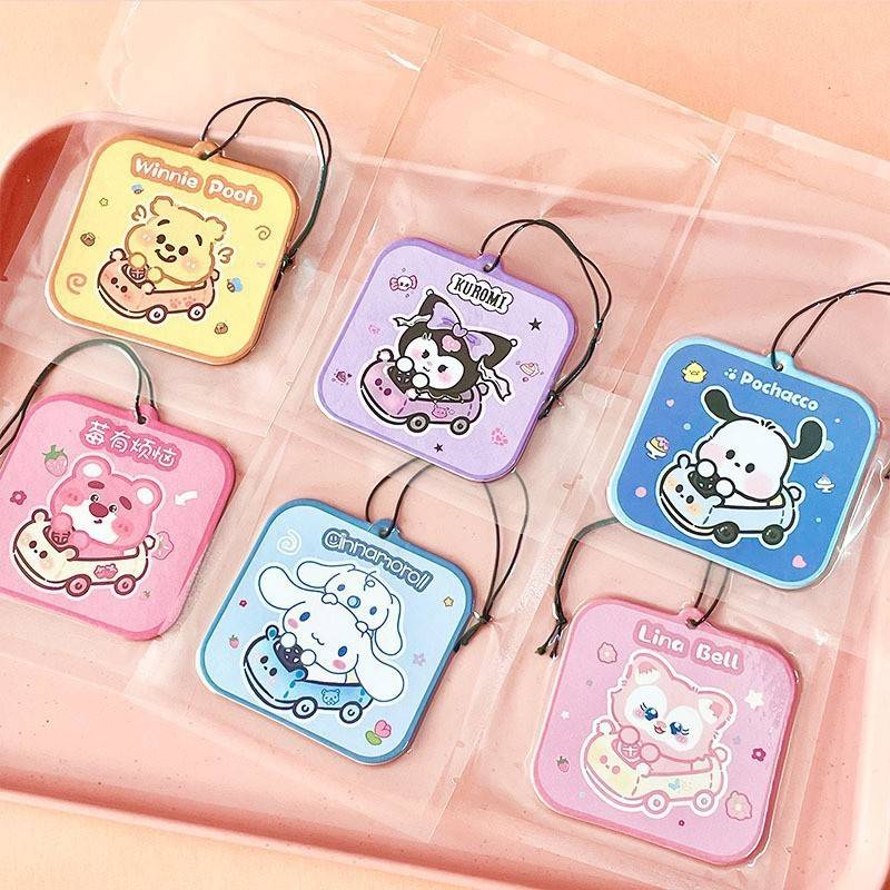 Sanrio Fragrance Tablets Car Air Freshener Car Interior Hanging Ornament Car Accessories Long-Lasting Fragrance Fragrance Card Perfume