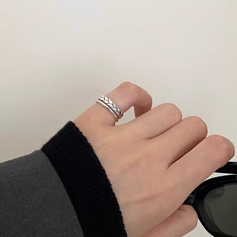 925 Silver-Plated Twist Tail Ring for Women, Accessible Luxury Double-Layer Open Ring, Niche Design, Cool Style, Retro Old Ring Ins