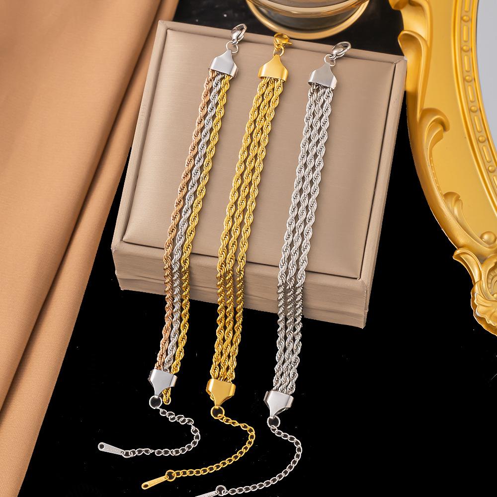 Cross-border 2024 new stainless steel bracelet girls niche temperament fashion jewelry titanium steel jewelry does not fade batch