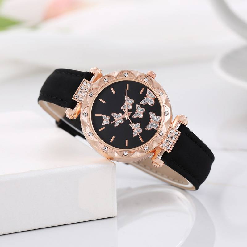 New Douyin Popular Women's Watch, Fashionable and Personalized Simple Watch, Butterfly Digital Belt Watch Wholesale