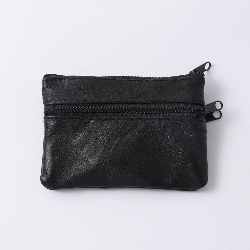 Cross-Border 1015 Three-Zipper Wallet, Sheepskin Coin Purse, Genuine Leather Wallet, Key Holder, Large Capacity Card Holder, Direct Sales from the Manufacturer