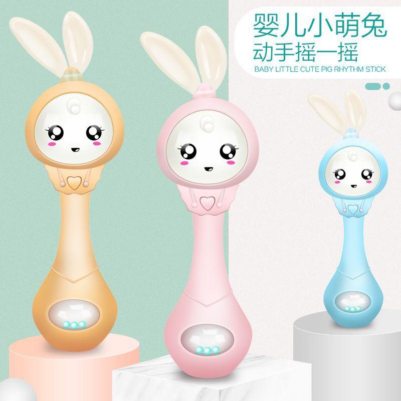 Biteable Rabbit Hand Rattle Toy Newborn Grasping Training Baby Puzzle 0-1-2 Years Old 3 Infants 6-12 Months