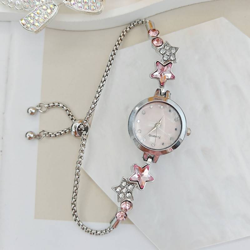 Cross-Border Foreign Trade New Star Diamond Ladies Watch Niche Fashion High-Value Pull-Out Bracelet Women's Watch Manufacturer