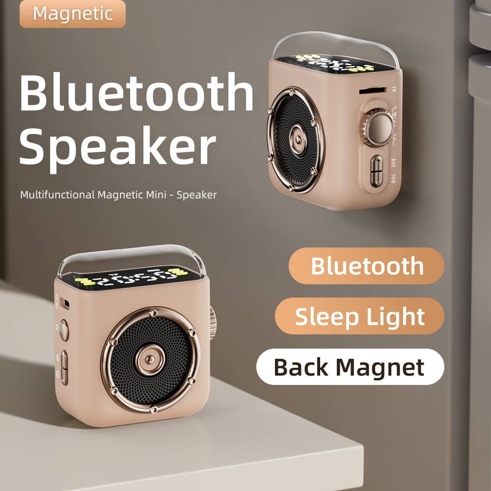 Cross-Border New Bluetooth Small Speaker Retro Mini Magnetic Back Clip Audio Outdoor Portable Desktop Mini Cartoon