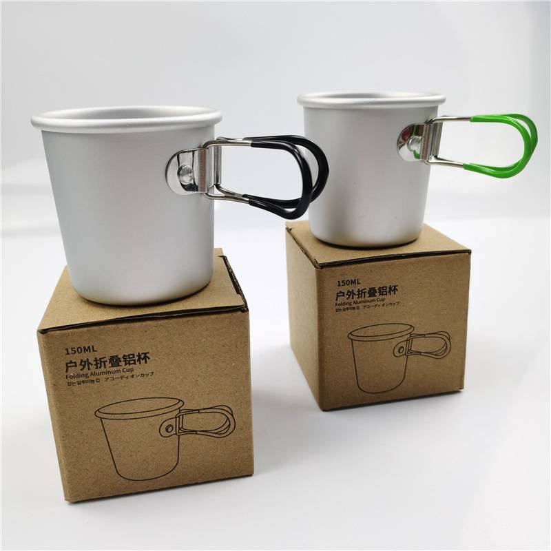 Outdoor Camping Folding Aluminum Cup Portable Coffee Cup Mug Aluminum Alloy Beer Cup Camping Water Cup Tea Cup Mouth Cup