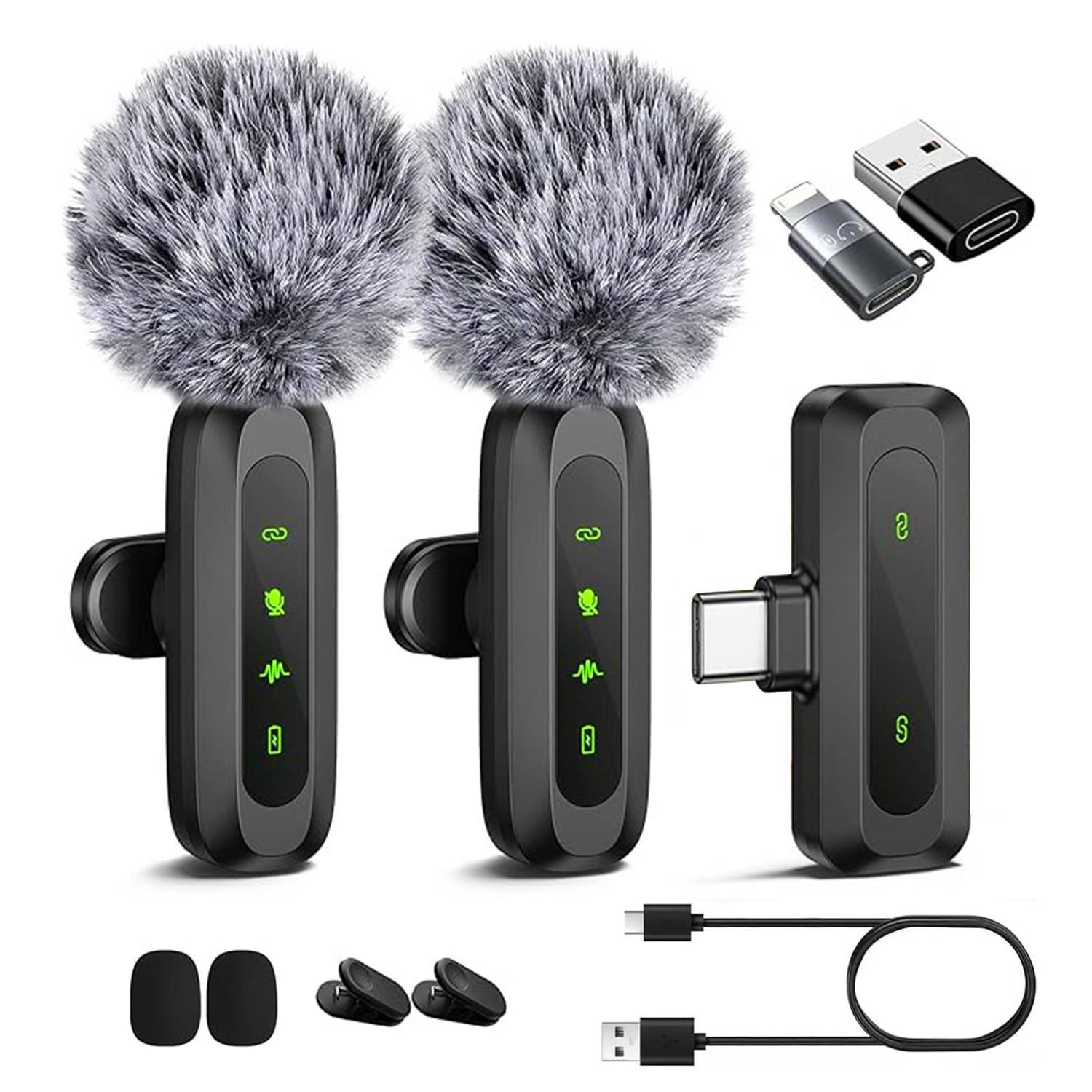 Cross-border new private model j3 wireless collar clip microphone one for two smart screen live broadcast noise reduction mini microphone