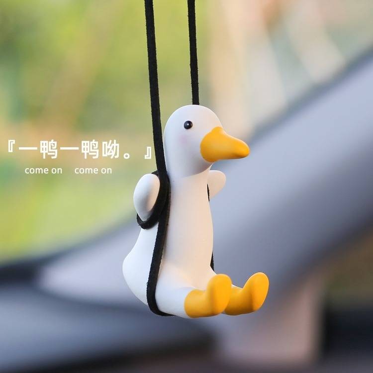 Cross-border wholesale swing duck car pendant Car Rearview Mirror duck pendant car internet red pendant female car interior decoration