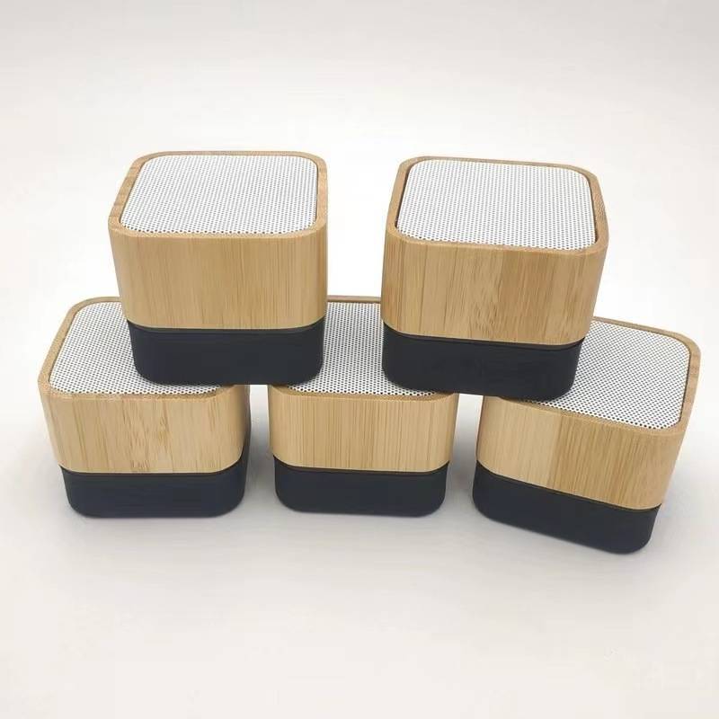 Bamboo Bluetooth Speaker Can Be Used as Logo, Square Wireless Speaker, Gift Printing and Engraving Logo, Mini Bluetooth Speaker