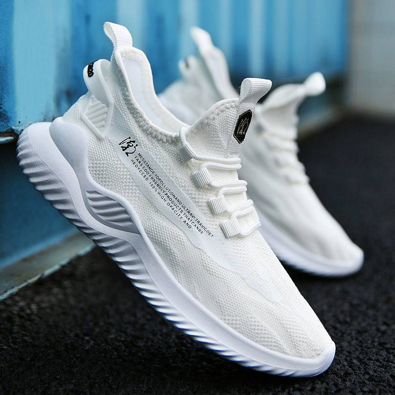 Cross-Border Men's shoes casual sneakers trend Joker coconut shoes lightweight breathable student fly woven fashion shoes manufacturers wholesale