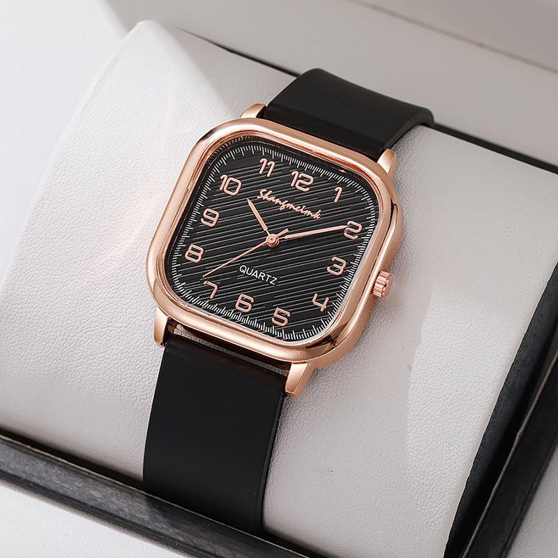 Shangmei Square Arabic Numerals Scale Silicone Strap Fashion Quartz Ladies Watch Factory Direct Sales Wholesale