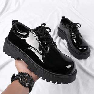 Autumn Wenzhou Men's Leather Shoes, Formal Business British Derby Style, Wide Toe, Casual Trendy Shoes, Glossy Finish, High-End Feel