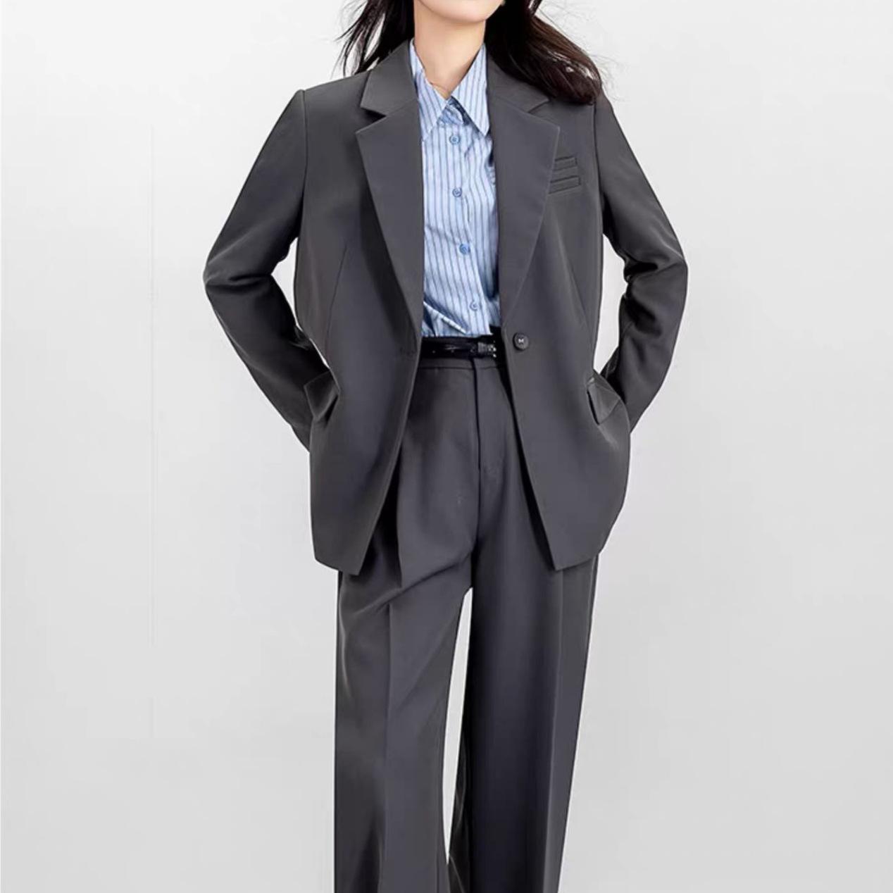 Commuting Workplace Casual Formal Wear Professional College Student Interview Professional Work Clothes Teaching Qualification M-Shaped Buckle Suit Suit for Women