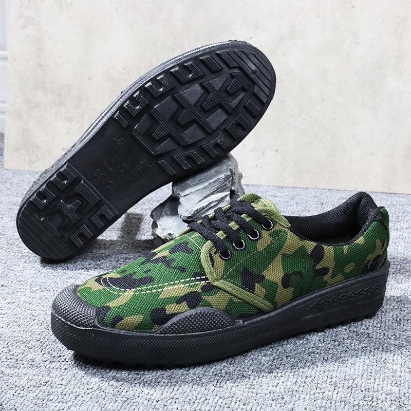 Men's and women's liberation site camouflage shoes labor protection shoes rubber shoes work shoes military training shoes low shoes non-slip Labor