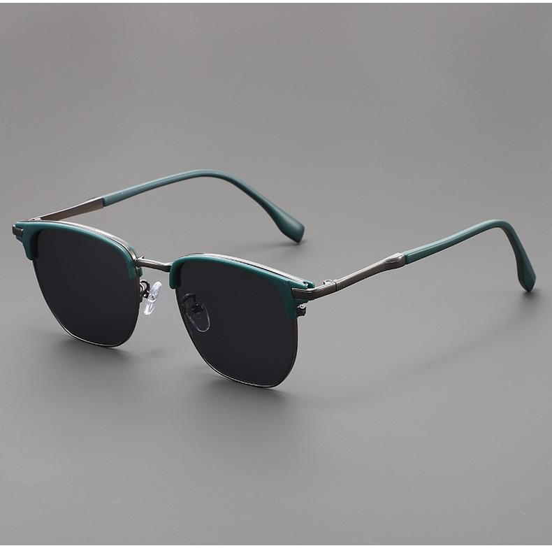 2025 Elegant Semi-Rimless Vintage Style Small Square Sunglasses, Versatile and Unique for Men and Women, UV Protection